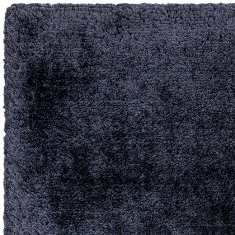 Plush Deep Pile Shaggy Navy Rug