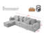 Canapé modulaire désossé en velours côtelé avec porte-gobelets, sans assemblage requis-597733675-597733653-597733648