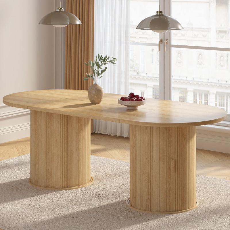 Table de salle à manger 86,6 po, Naturel