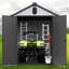 Pièce de rangement pour cour arrière 6 * 8 pi avec porte à charnière - Structure imperméable et en plastique pratique pour l'extérieur
