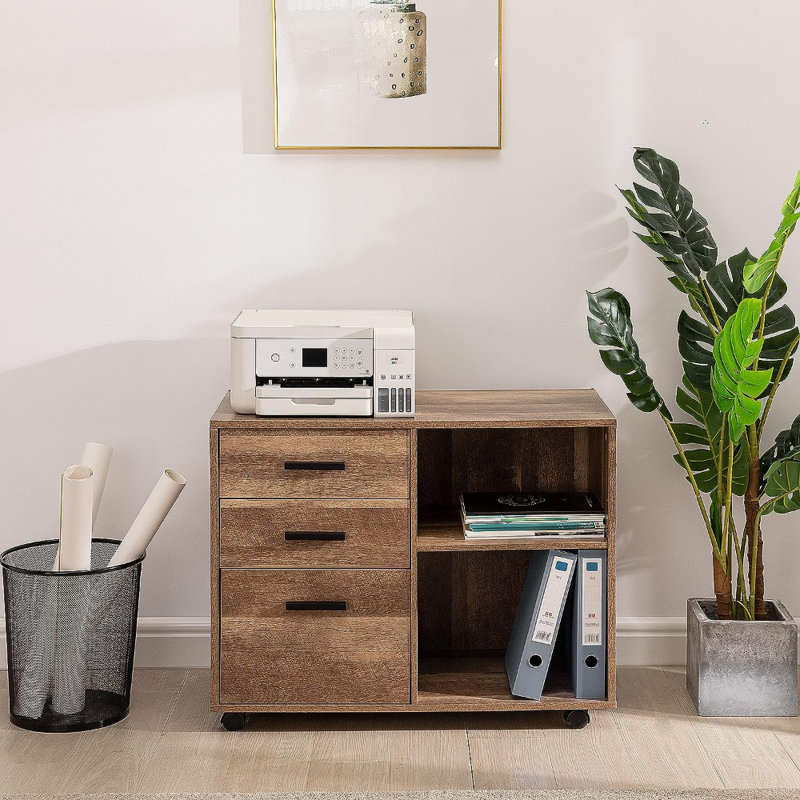 Armoire de bureau roulante avec tiroirs, organisateurs d'armoires de bureau latéraux, armoires de bureau