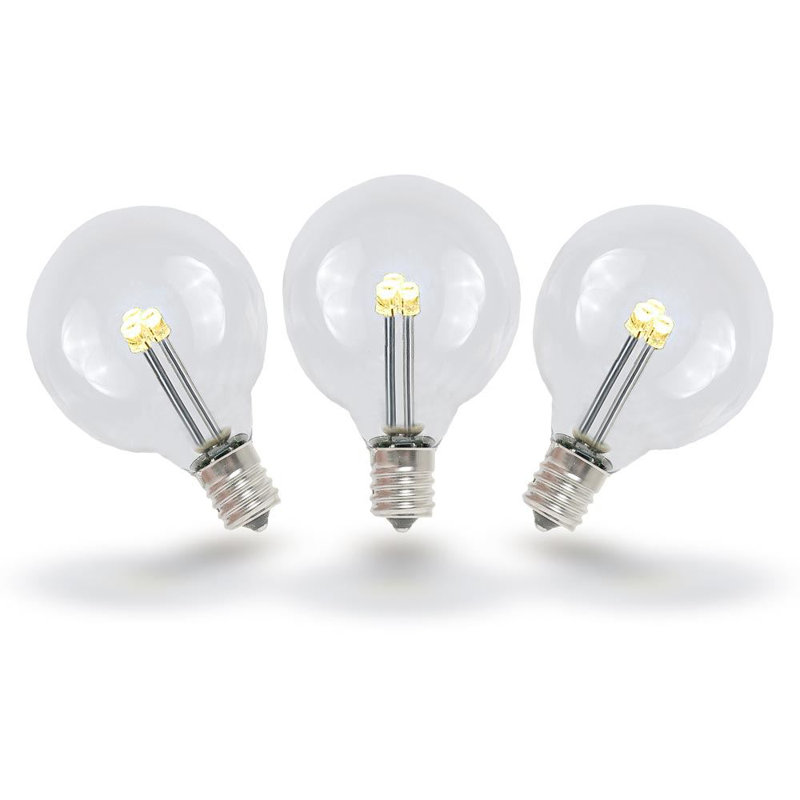 25 Watt Equivalent, G40 LED Light Bulb, E12/Candelabra Base