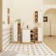 Ensemble de meuble-lavabo 4 pièces en chêne clair avec lavabo en céramique à bord mince, ensemble de meuble-lavabo avec armoires de rangement, panneaux de porte bicolores, ensemble KD
