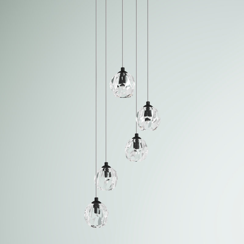 Luminaire suspendu Swampscott, Noir, 5 lumières, H 83 po x l 11,8 po x P 3,7 po
