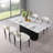Velora 5 Piece Rectangle Faux Marble Dining Table Set-948772876