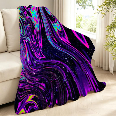 Jeté en molleton transparent ultra doux, imprimé Rainbow Galaxy Space