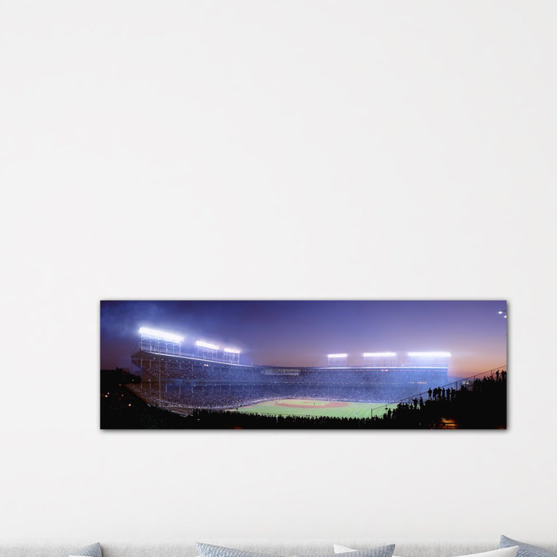 " Baseball, Cubs, Chicago, Illinois, USA " by Panoramic Images, 12" H x 36" W x 1.5" D, Wrapped Canvas