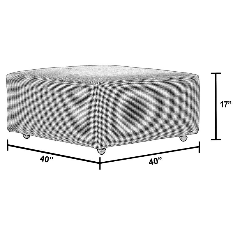 Ardele Upholstered Cocktail Ottoman on Casters, Gray Polyester