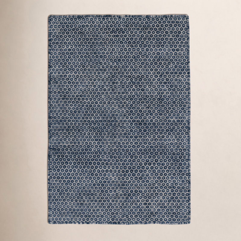 Honeycomb Geometric Area Rug, Indigo/Gray, Rectangle 7'6" x 9'6"
