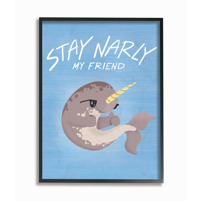 Apron Stay Early Narwhal Fun Sunglasses Blue Art