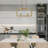 Stenberg 4-Light Glod X Frame Lantern Pendant for Kitchen Island Dining Table