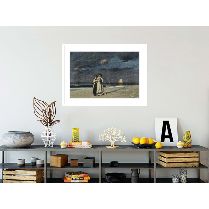Promenade on the Beach par Winslow Homer - Impression sur toile, H 16,48 po x l 21,75 po