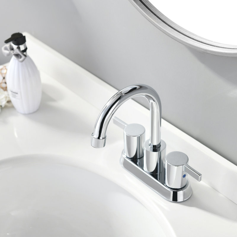 Robinet de salle de bain à entraxe sans plomb Centreset, Nickel brossé