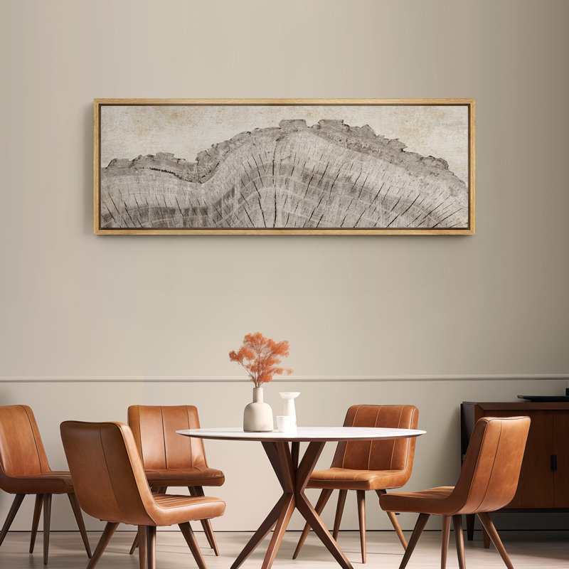 «Tree Rings in Neutral Tones», art moderne très grand, art mural, H 20 po x l 60 po, Naturel