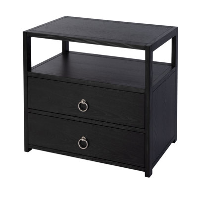Elin 2-Drawer Acacia Nightstand