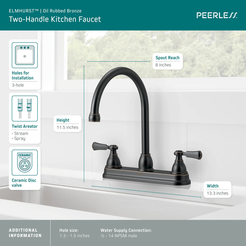Peerless Elmhurst Kitchen Faucet, Oil Rubbed Bronze