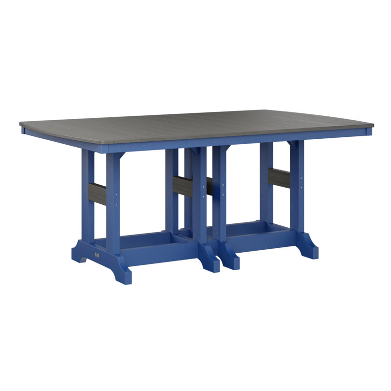Table de bar rectangulaire Berlin Garden Garden Classic, Bleu pacifique, Gris côtier, H 39,5 po x l 72 po x P 44 po