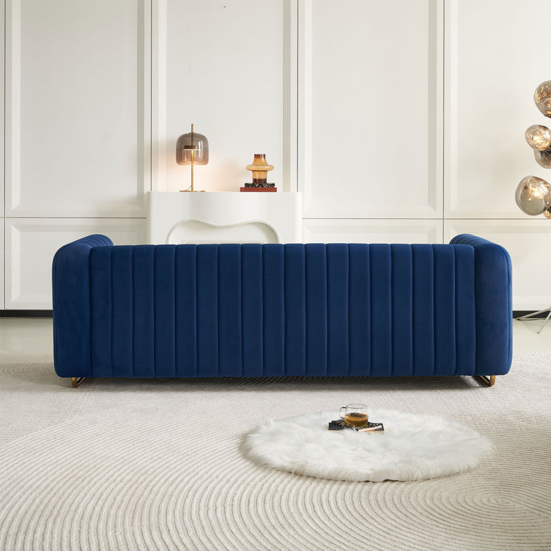 Canapé 84,4 po, Velours bleu