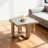 Modern Glass Solid Wood Square Coffee Table-1638334168