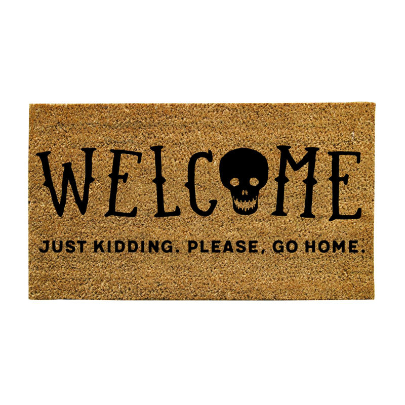 Hershel Halloween Skull Welcome Outdoor Coir Doormat