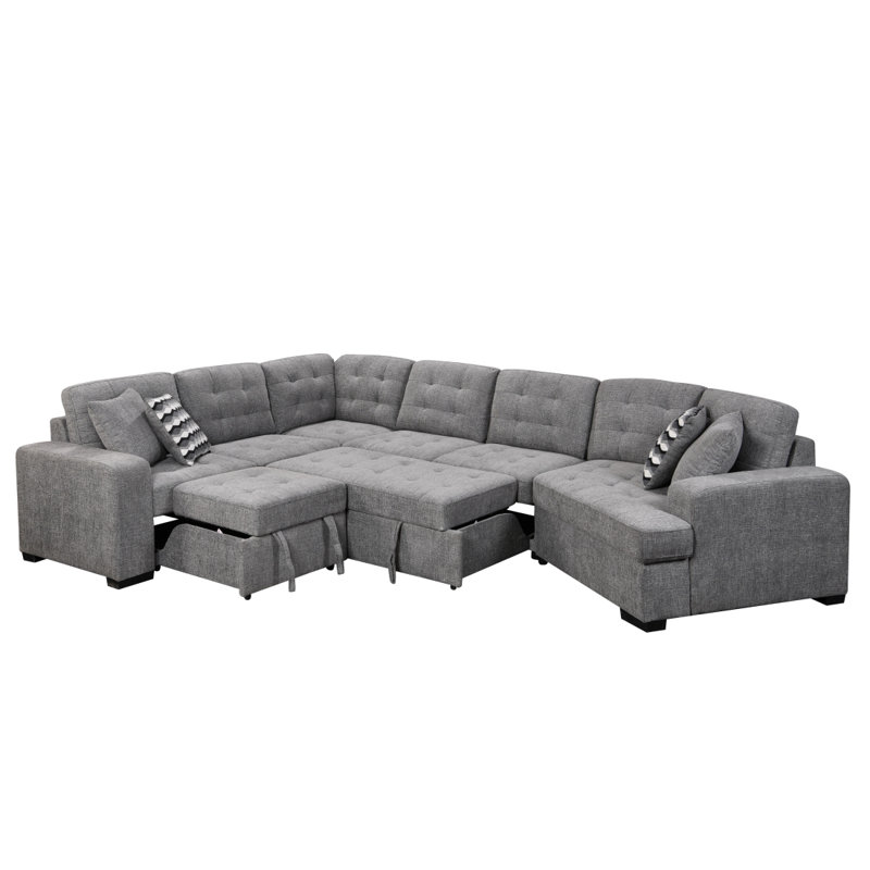 Canapé modulaire rembourré en U de 149 po Modern Modern, Gris
