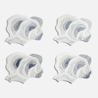 Iris Azul Macauba Blue Polished Marble Waterjet Mosaic Tile