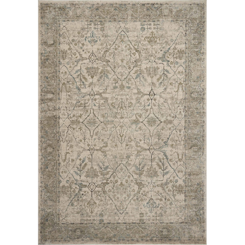 Loloi Soraya Ivory / Sage Traditional Area Rug, Rectangle 5'3" x 7'6"