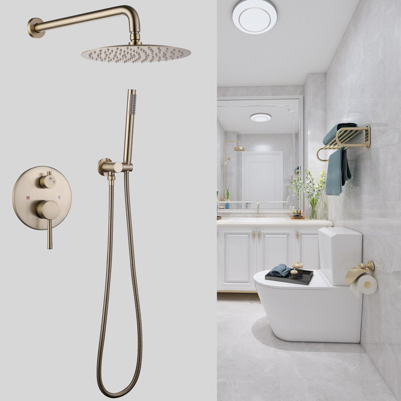 All-In-One Kit with Rough in-Valve, Brushed Gold