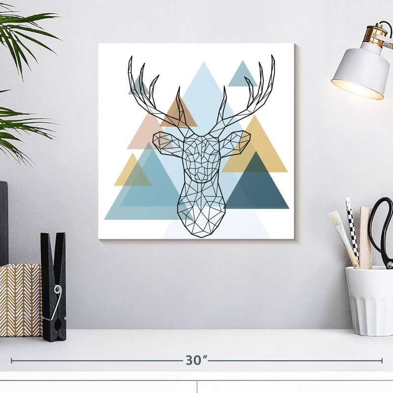 Crowle Geometry Deer, 16" H x 16" W