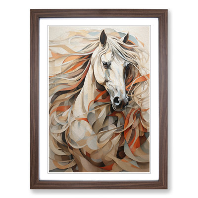 Horse Hard Edge Painting Art - Framed Print