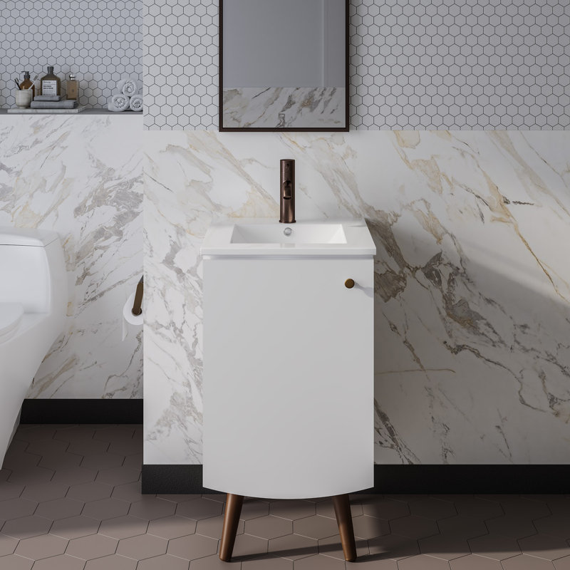 Manoir 18" Bathroom Vanity in White, White