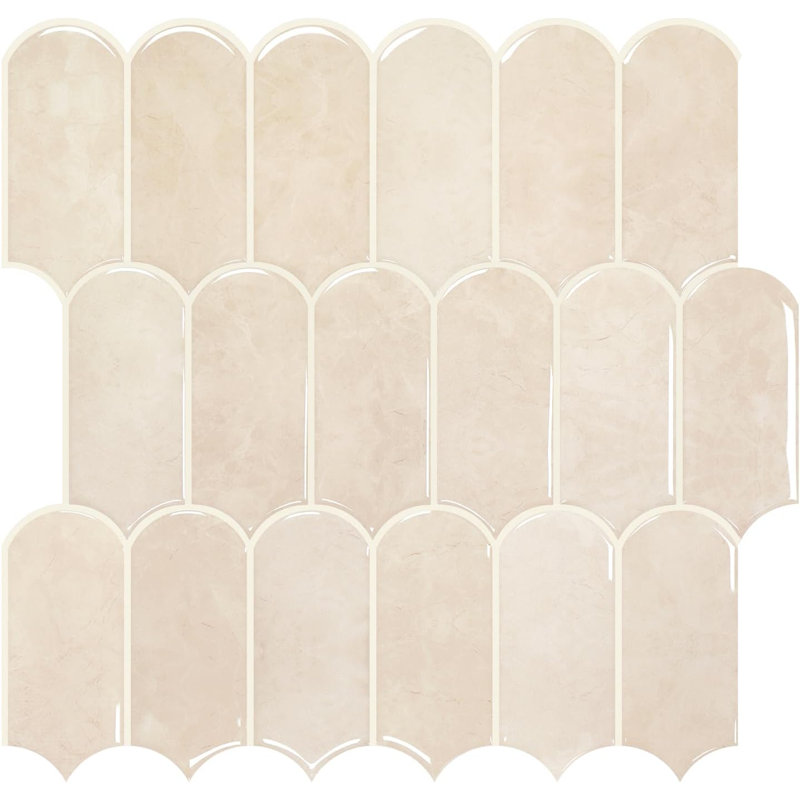 10 pièces de carreaux de mur en vinyle rose et beige avec coulis beige