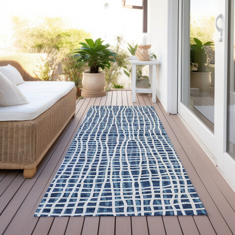  Tapis d'entrée / extérieur antidérapant Finck, Runner 2'3" x 7'6"