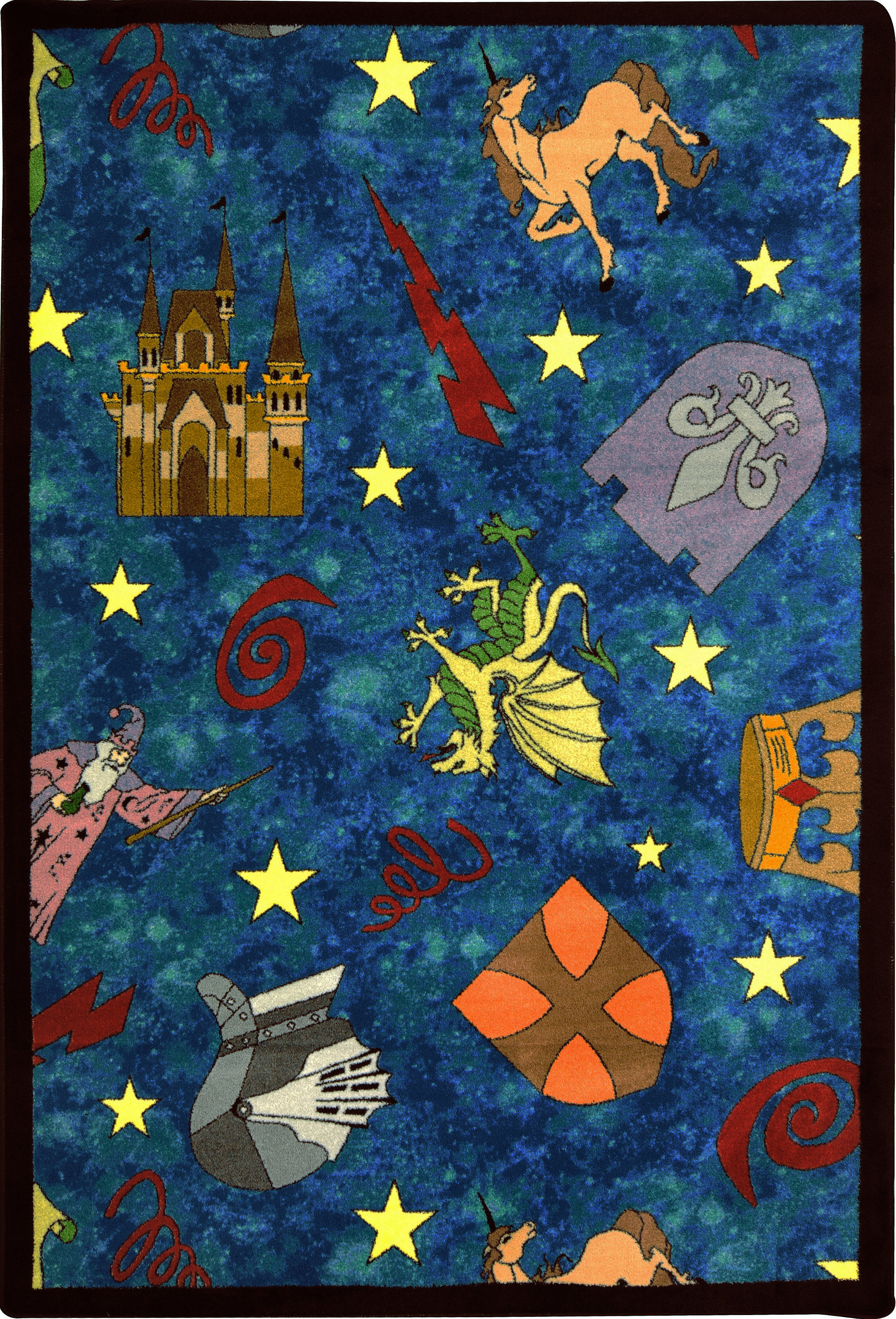 Joy Carpets Whimsy Mythical Kingdom Blue Area Rug | Wayfair