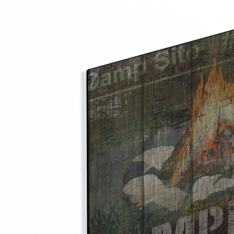 Art mural en métal luxueux «Open Season Campfire» par Art Licensing Studio, 12 po x 12 po, H 12 po x l 12 po