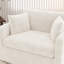 Fauteuil d'appoint rembourré avec repose-pieds en chenille-1056189596