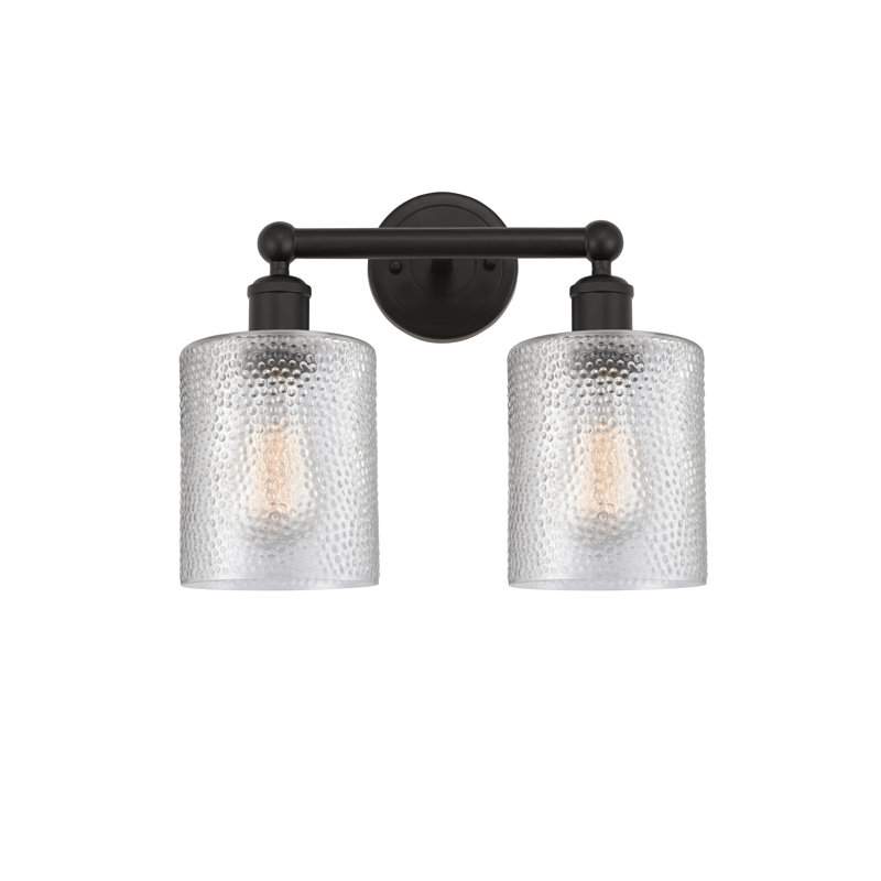 Éclairage pour meuble-lavabo 2 lumières 14 pouces Karon, Transparent, Bronze huilé