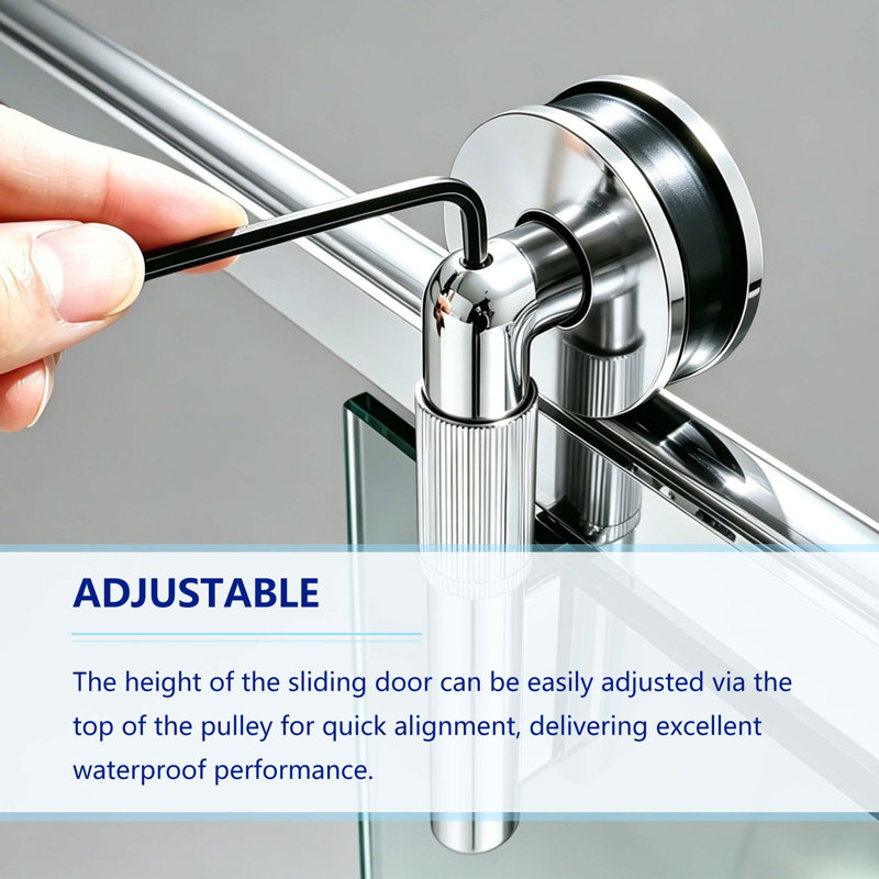 57-60*78 INCH Frame Single Sliding soft-close Shower Doors, Bathroom Sliding Shower Door, (8mm) Thick SGCC Tempered Glass Door For Bathroom Door --Sliver