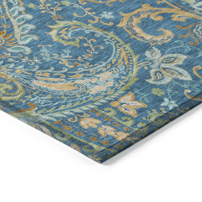 Kinslee Flatweave Washable Paisley Indoor / Outdoor Rug, Rectangle 8' x 10'