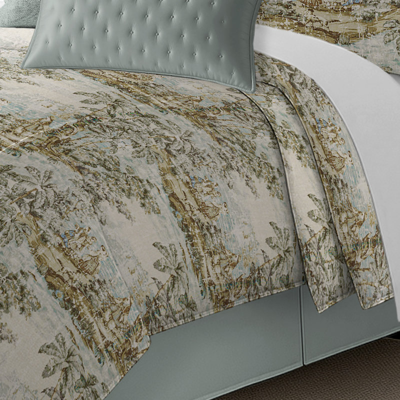 Beige/Ivory 3 Piece Comforter Set, Super Queen Comforter + 2 Shams