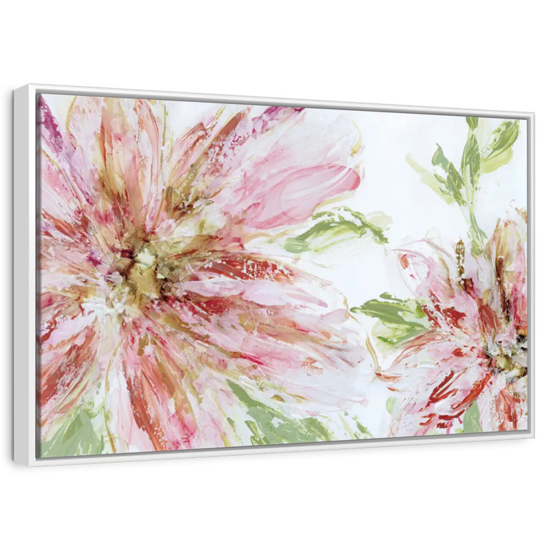 Panache floral, 46 po x 31 po, Cadre flottant blanc