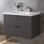 790 mm Wall Mounted Combined Vanity Unit with Integrated Ceramic Basin
