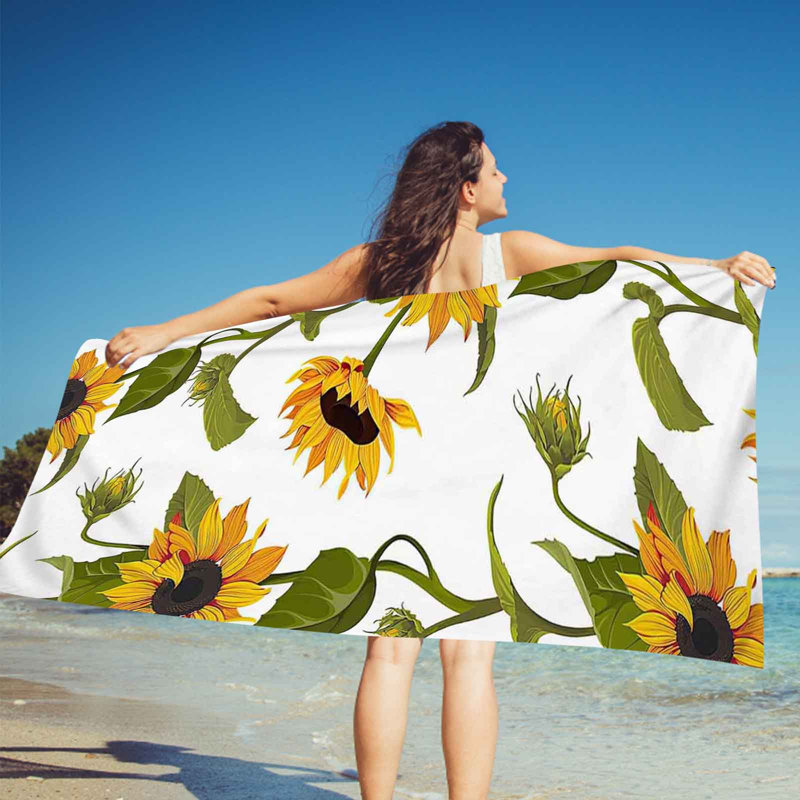 Serviette de bain Serviette de plage en fibre fine Serviette de plage légère Serviette de plage de sable Serviette de plage multifonctionnelle 28 x 60 pouces