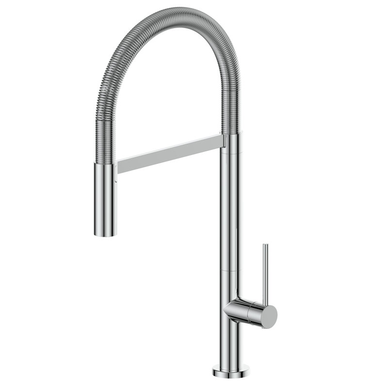Chrome Pull-Out Spray Kitchen Faucet with Spring Wand