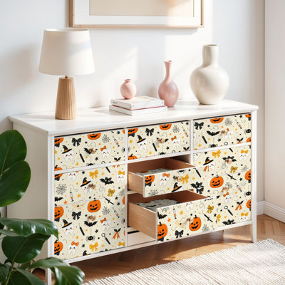 Papier-peint adhésif autocollant pour chat Mignon Halloween