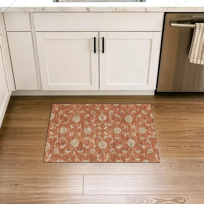 Tapis Chantille ACN3079 Global, lavable à la machine, intérieur/extérieur, Rouille, 2'6" x 3'10"