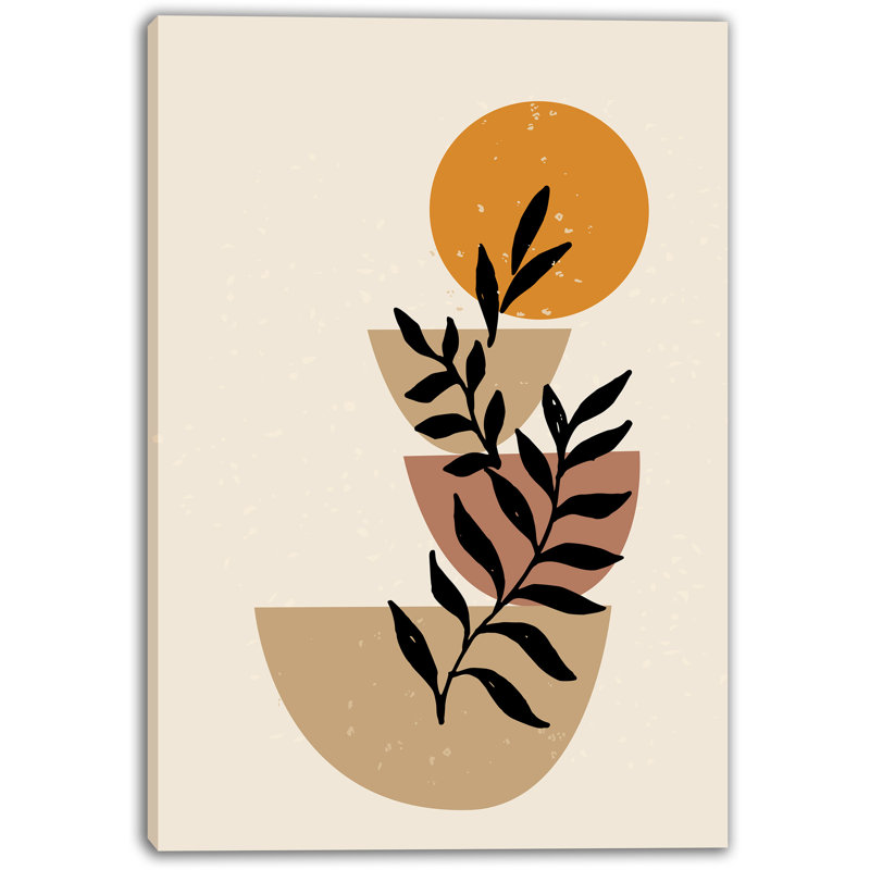 Layered Botanicals Abstract Canvas Wrapped Wall Art, 24" H x 16" W x 1.5" D