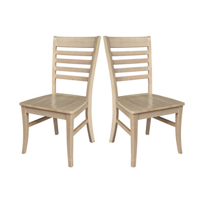 Chaise d'appoint à dossier échelle en bois massif Sardinia