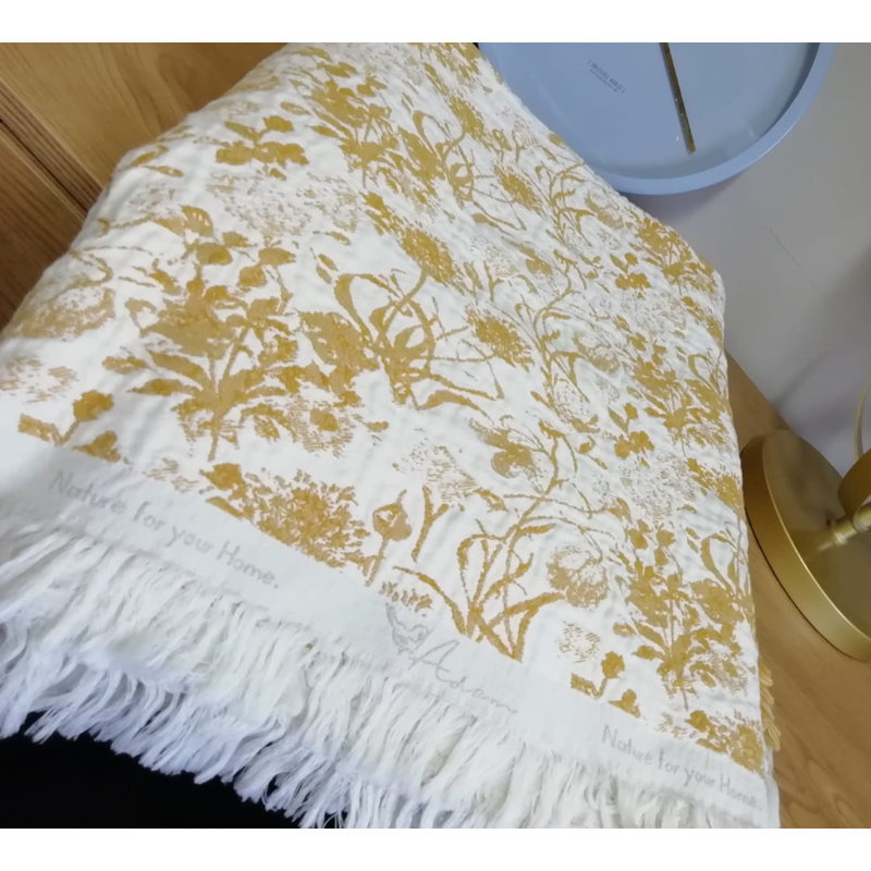 Micheal Throw Blanket, Curry/Natural