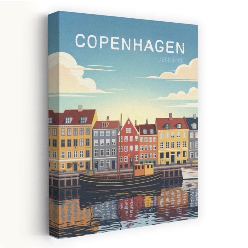 Copenhagen Canal Reflections by Andreas Magnusson - Wrapped Canvas Print, 45.72 cm H x 30.48 cm W